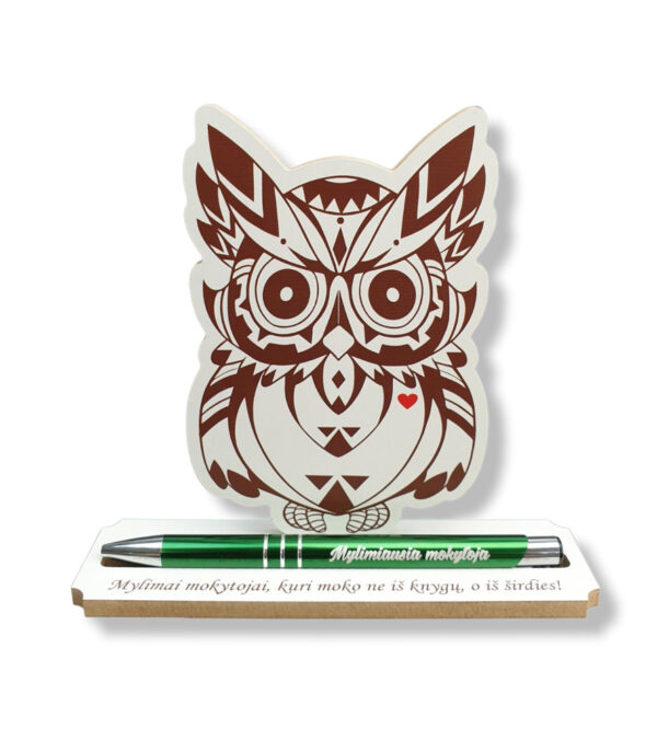 Stand up pad with pen ,, Mylimiausia mokytoja,,