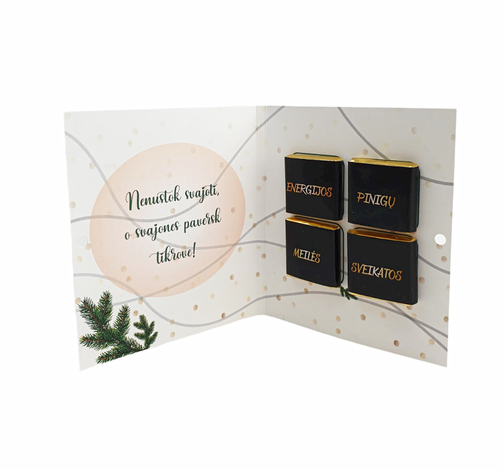 Greeting card with chocolate ,,Su sv. Kaledom,, - Image 2