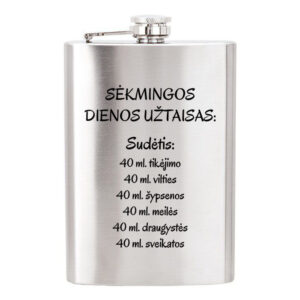 Metal Flask ,,Sekmingos dienos uztaisas,,