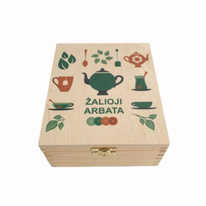 Wooden Tea Box ,,Zalioji arbata,,