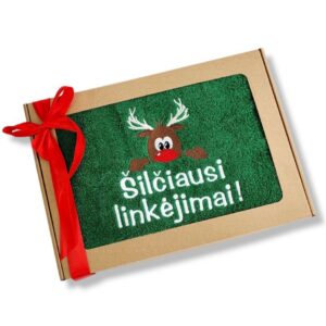 Towel with cardboard box ,,Silciausi linkejimai,,