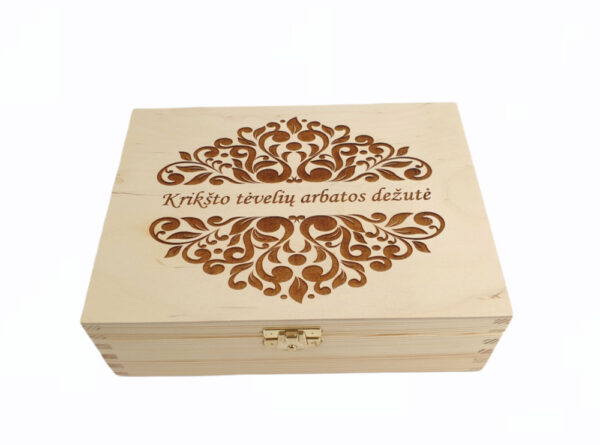 Wooden Tea Box ,,Kriksto Teveliu arbatos..,,