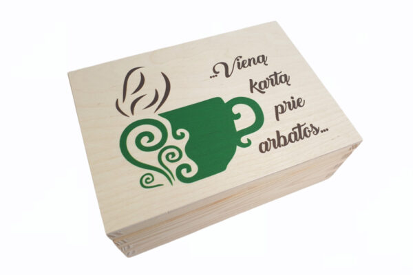 Wooden Tea Box ,,Viena karta prie arbatos..,,