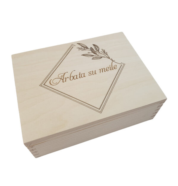 Wooden Tea Box ,,Arbata su meile,,