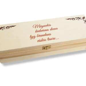 Wooden  Wine Box ,,Megaukis kiekviena diena..,,