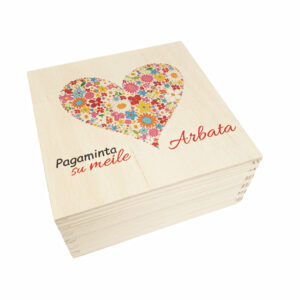 Wooden Tea Box ,,Pagaminta su meile,,