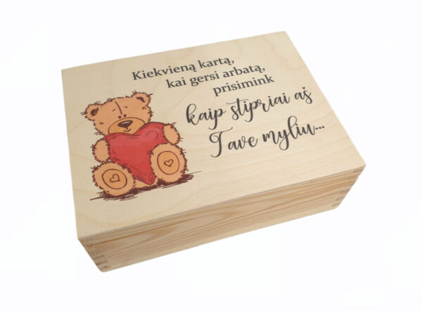 Wooden Tea Box ,,Kiekviena karta,kai gersi arbata...,,