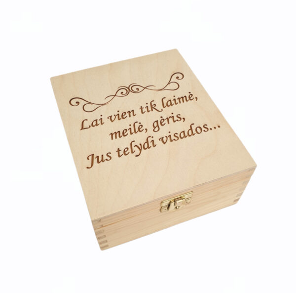 Wooden Tea Box ,,Lai vien tik laime,meile...,,