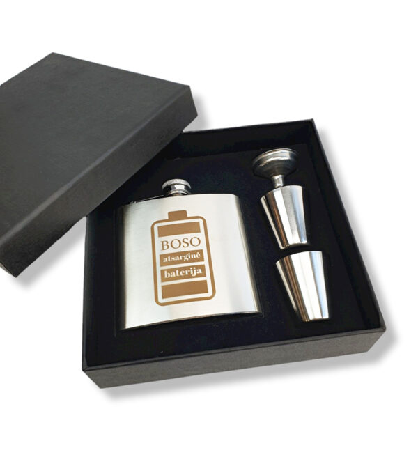 Metal Flask set ,,Boso atsargine baterija,, - Image 2