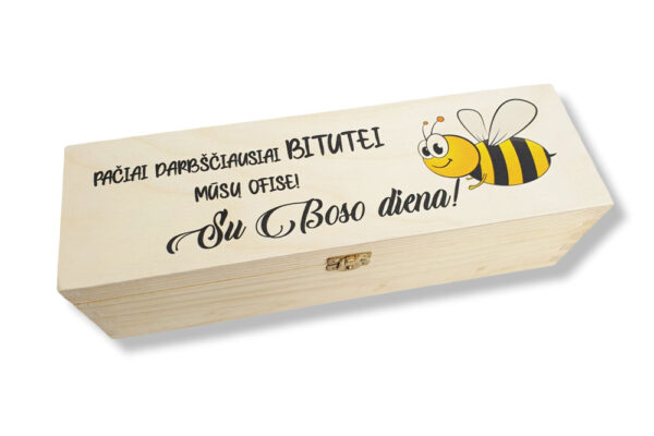Wooden  Wine Box ,,Paciai darbsciausiai bitutei..,,