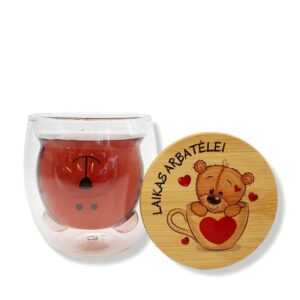 Double glass cup ,,Laikas arbatelei,,