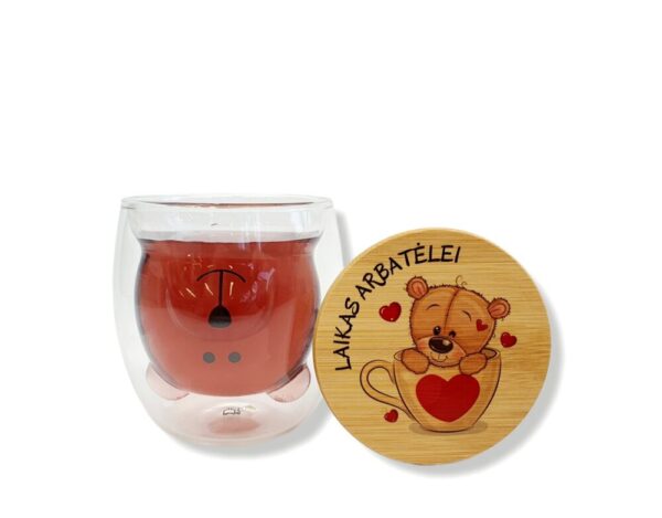 Double glass cup ,,Laikas arbatelei,,
