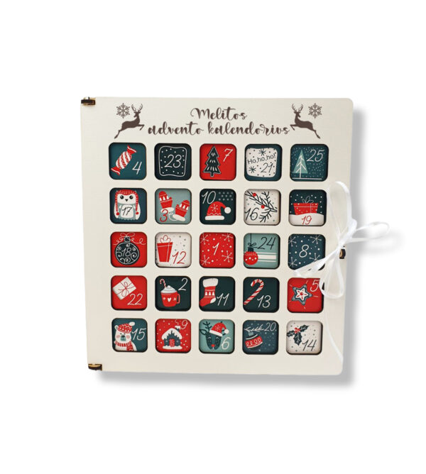 Personalised Advent Calendar with Mini chocolate ,,Militos Advento kalendorius,, (ANY NAME)