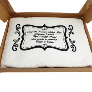 Towel with cardboard box ,,Tegul sv. Kaledos..,,