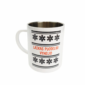 Metal cup ,,Laikas puodeliui vynelio,,