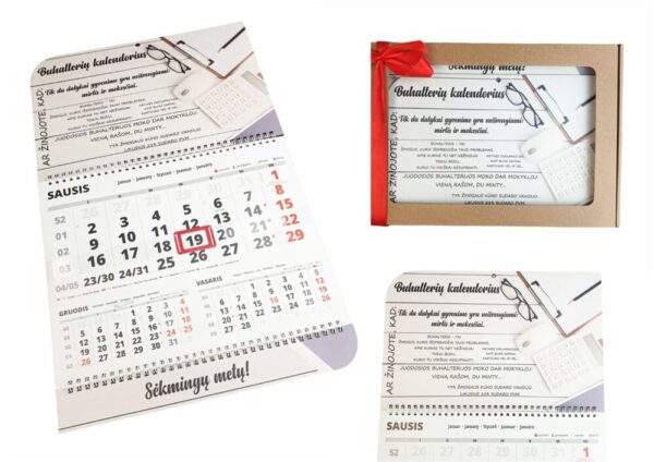 Wall calendar with box ,,Buhalteres kalendorius,,