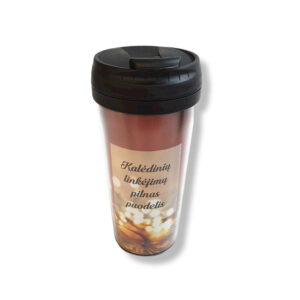 Travel cup ,,Kalediniu linkejimu pilnas puodelis,,