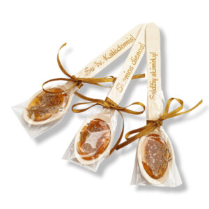 Wooden spoon with thyme tea
