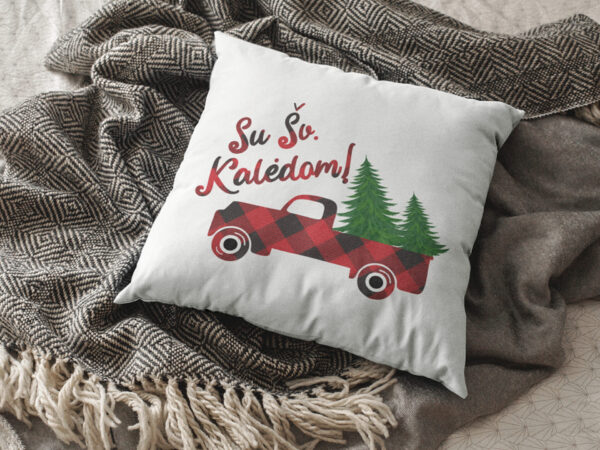 Pillow with print ,,Su sv. Kaledom,,