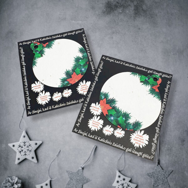 PERSONALISED ECO CARDBOARD CHRISTMAS BAUBLES,,ANY NAME,, - Image 3