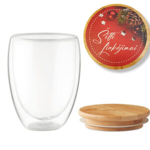 Double glass cup ,,Silti linkejimai,,