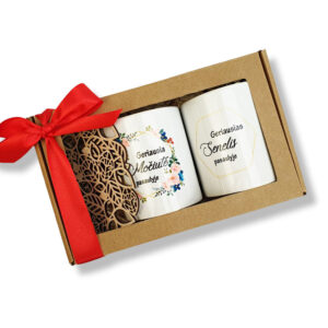 Cup  set with carboard ,,Geriausiai mociutei ir geriausiam seneliui pasaulyje,,