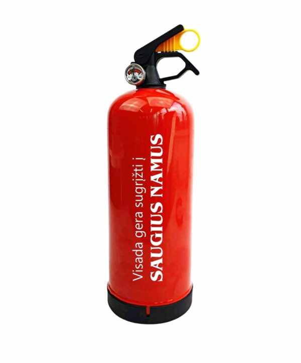 Fire Extinguisher with print ,,Visada gera sugrizti i saugius namus,,