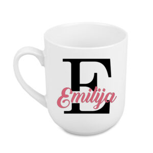 Cup  with name and letter