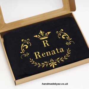 Personalised Towel with cardboard,,ANY LETTER AND NAME)