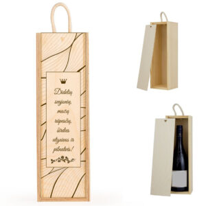 Wooden  Wine Box ,,Dideliu svajoniu,mazu rupesciu...,,