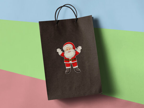 Paper gift bag with Santa