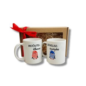 Cup  set with carboard ,,Mociutei-silumos,Seneliui-tvirtybes,,