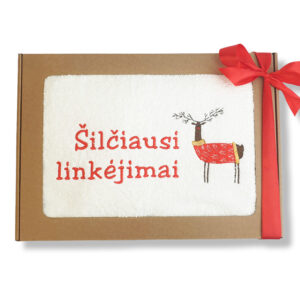 Towel with cardboard box ,,Silciausi linkejimai,,