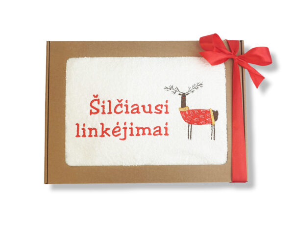 Towel with cardboard box ,,Silciausi linkejimai,,