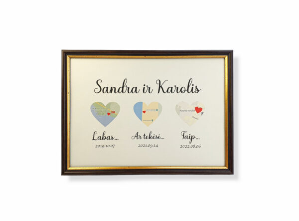 Personalised Frame "THE MOST MEMORABLE DATES" (WITH YOUR NAMES) - Image 3
