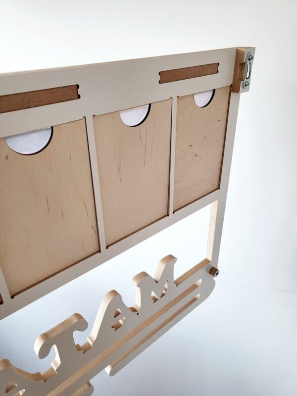 Personalised Trophy Shelf, Medal hanger / holder with photo frame. - Image 2