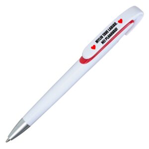 Pen with print ,,Myliu Tave labiau...,,