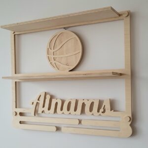 Personalised Trophy Shelf(x2), Medal hanger / holder.