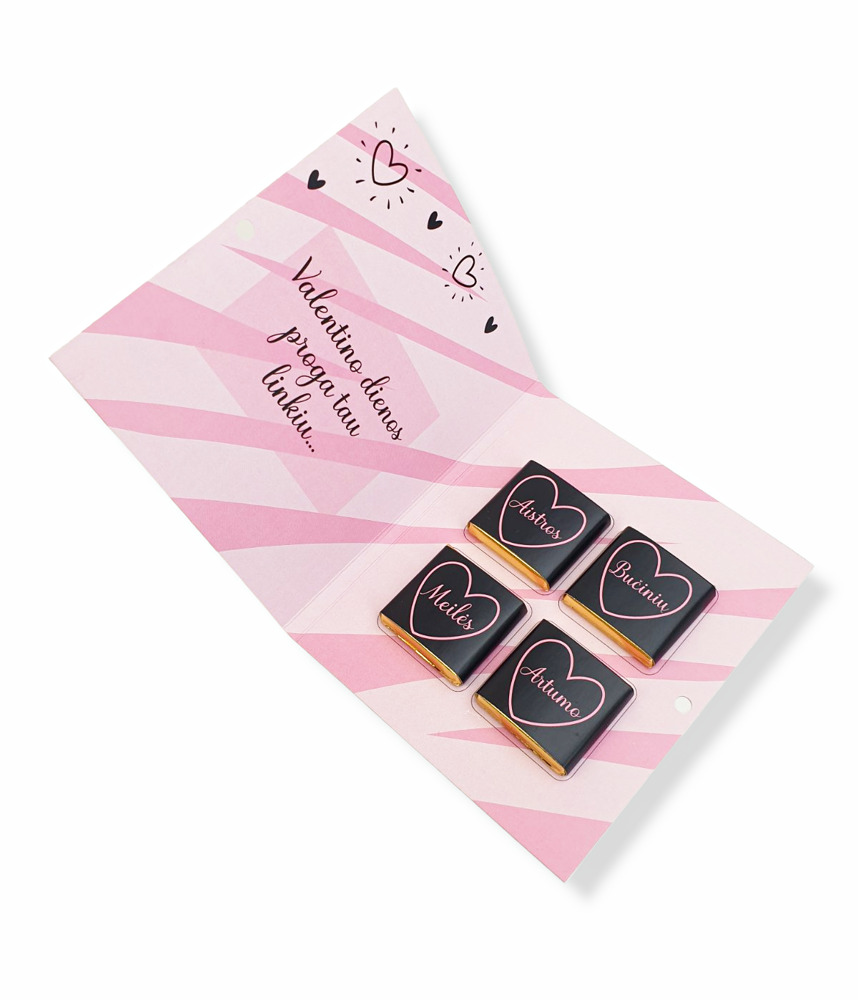 Greeting card with chocolate ,,As tave myliu,,