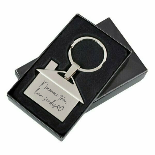 METAL  KEY RINGS ,,Namai ten,kur sirdis,,