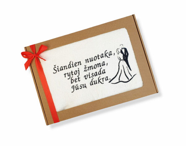 Towel set with cardboard,,Siandien nuotaka..., Siandien jaunikis...,, - Image 3