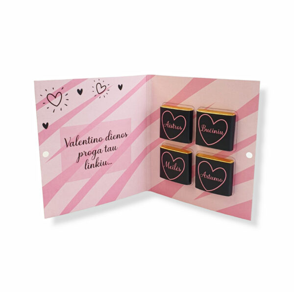Greeting card with chocolate ,,As tave myliu,, - Image 2