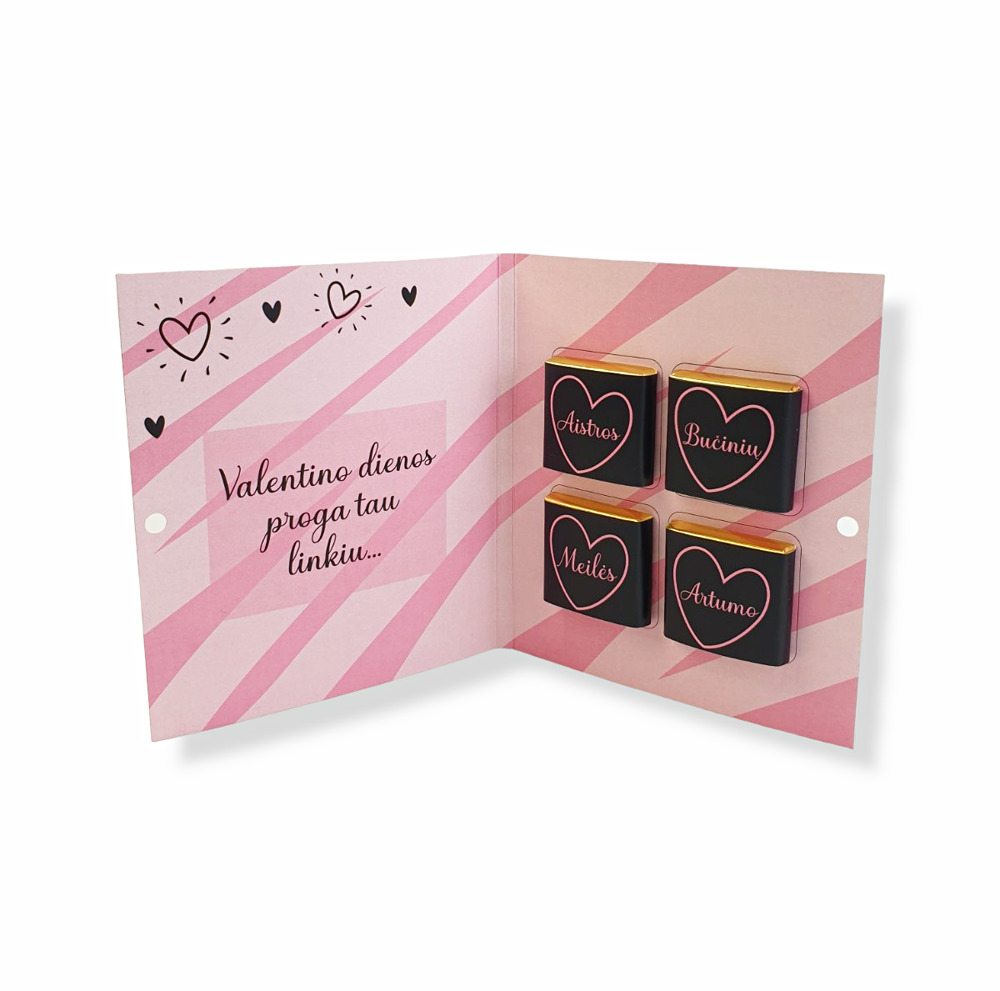 Greeting card with chocolate ,,As tave myliu,, - Image 2