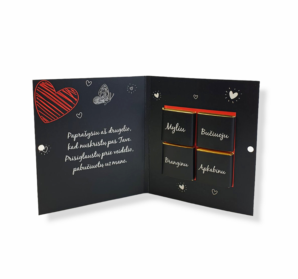 Greeting card with chocolate ,,Myliu tave,, - Image 2