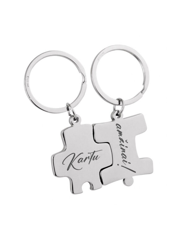METAL PAIR OF KEY RINGS ,,Kartu amzinai,,