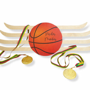 Personalised Medal hanger with with a basketball