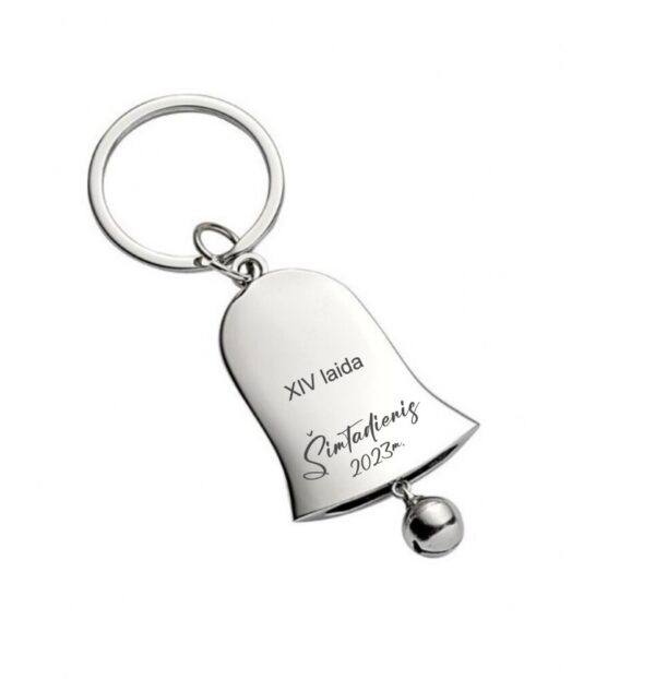 Personalised METAL  KEY RINGS ,,Bell,, ,,Any text,,