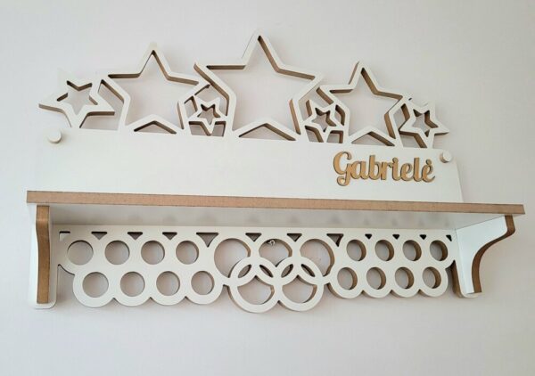 Personalised Trophy Shelf, Medal hanger with star (ANY NAME) - Image 2