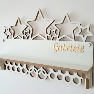 Personalised Trophy Shelf, Medal hanger with star (ANY NAME)