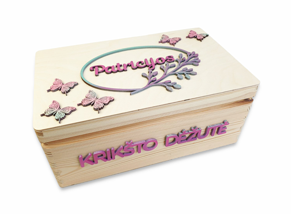 Personalised Memory box ,,Patricijos Kriksto dezute,, (ANY NAME) - Image 5